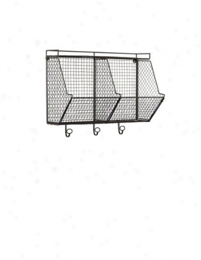 2 Cubby Wire Wall Organizer