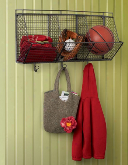 3 Cubby Wire Wall Organizer