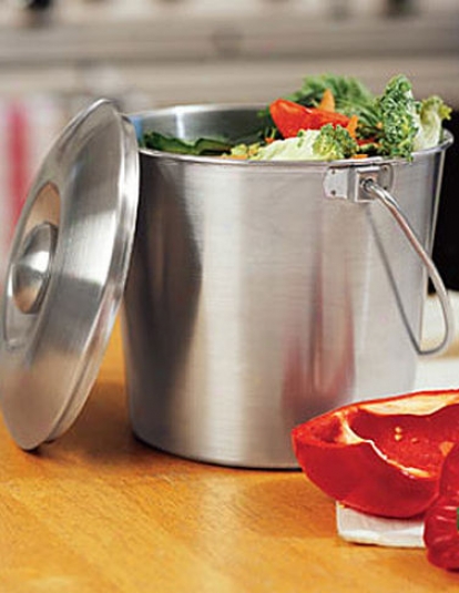 BrushedS tainless Steel Compost Pail