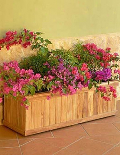 Teak Trough Planter, 16" X 36"