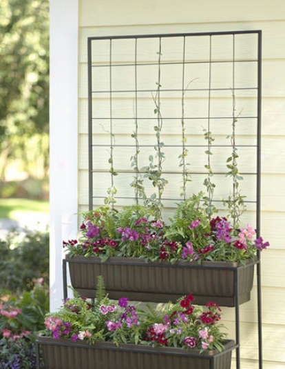 Two-tier Cascade Planter With Trellis