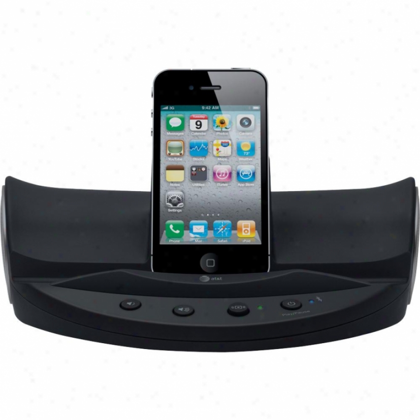 At&t Stereo Bluetooth Speaker With Charging Station - Black