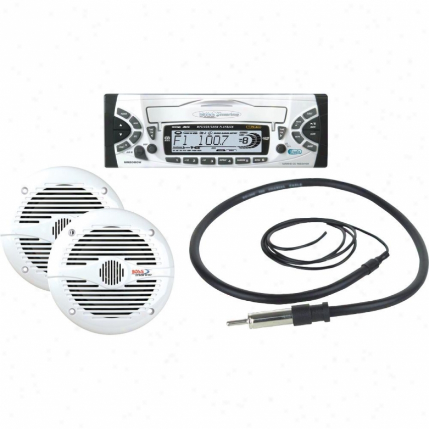 Boss Audio Marine Combo Kit Includes Mr2080w, Mr50w, Mrant10