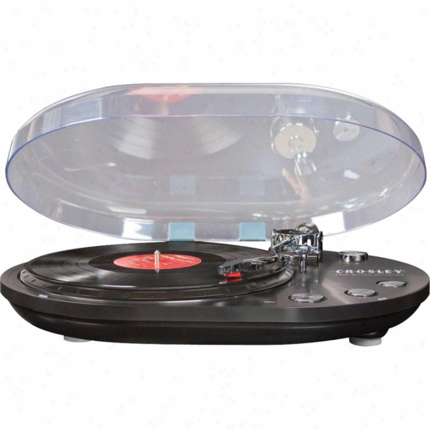 Crosley Corp. Oval Usb Turntable Black