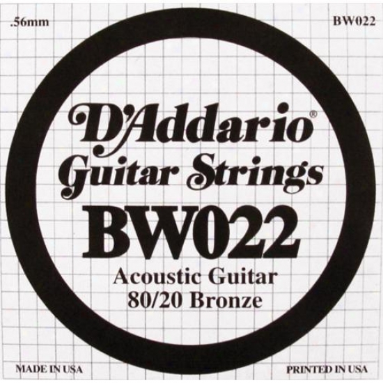 D'addario Bw022 Single 80/20 Bronze Wound 022 String