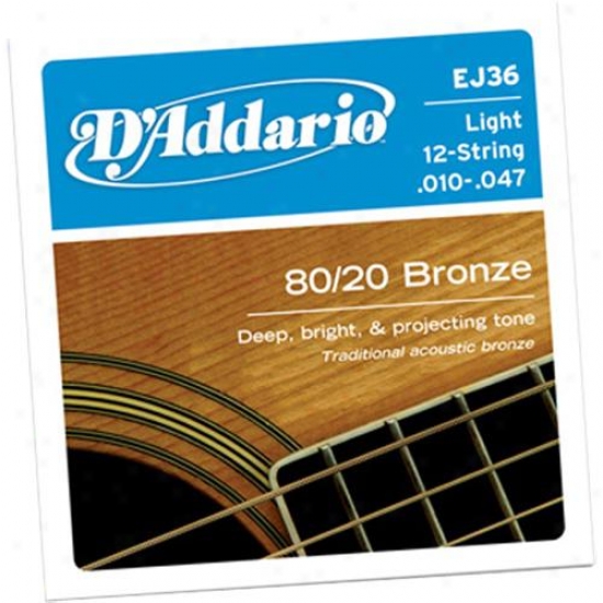 D'addario Ej36 Light 12-string 10-47 Acoustic Guitar Strings