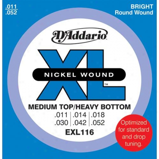 D'addario Exl116 Set Medium Top / Heavy Bottom 11-52