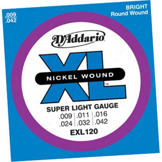 D'addario Exl120-3d Super Light 9-42 Electric Guitar Strings 3 Pack