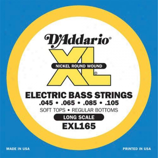 D'addario Exl165 4 Nickdl Electric Bass Strings Long Scale 45-105