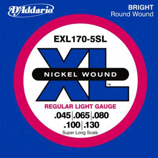 D'addario Exl170-5 Nickel Electric Bass 5 Strings Long Scale 45-130