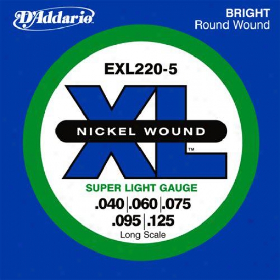 D'addario Exl220-5 Nickel Electric Bass 5 Strings Long Scale 4O-125