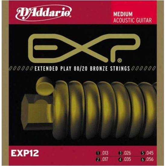 D'addario Exp12 80/20 Bronze 13-56 Medium Acoustic Guitar Strings