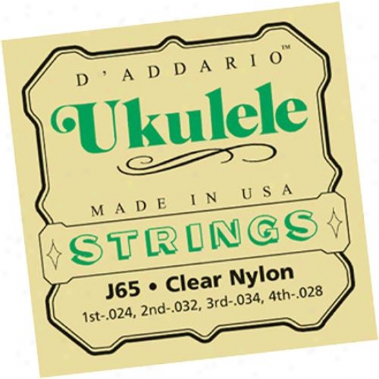 D'addario J65 Set Soprano Ukulele Clear Nylon