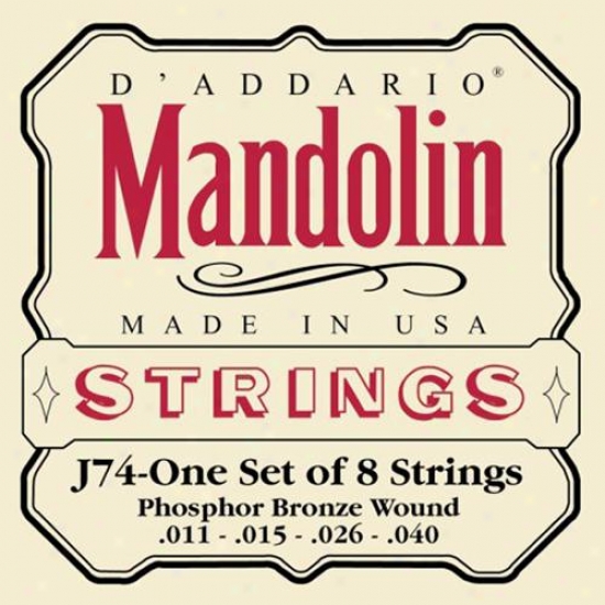 D'addario J74 Phosphor Bronze Mandolin 11-40 Medium Strings