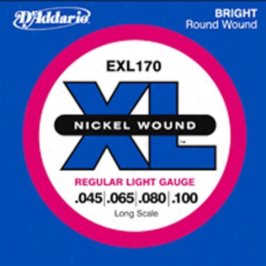 D'addario Nickel Hurt Electric Bass String Set Exl170 - Regular Frivolous