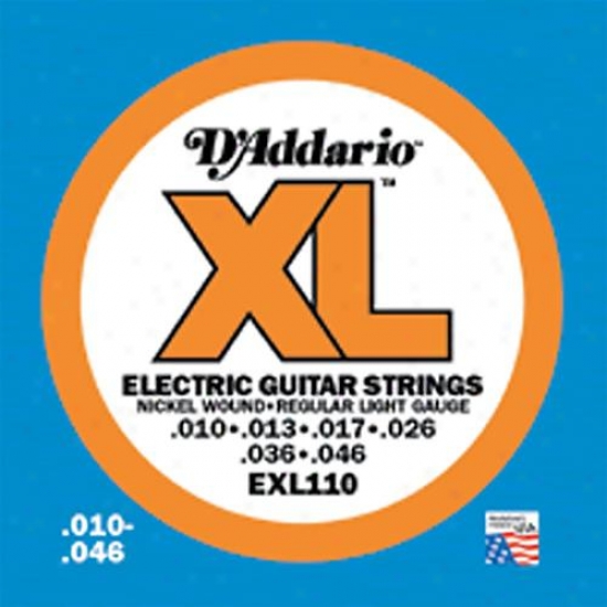 D&039;addario Xl Electric Guitar Strings Nickel Wound Regular Light Gauge Exl110