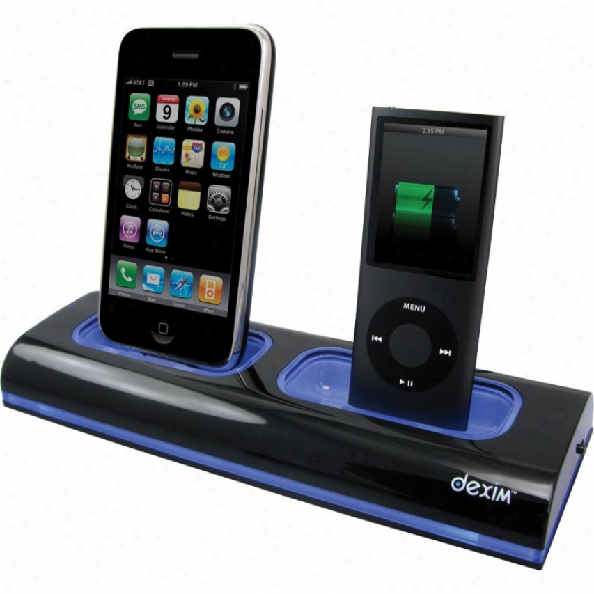 Dexim Dca037a Dual Dock Charger For Iphone 4 - 3gs - 3g - Ipod
