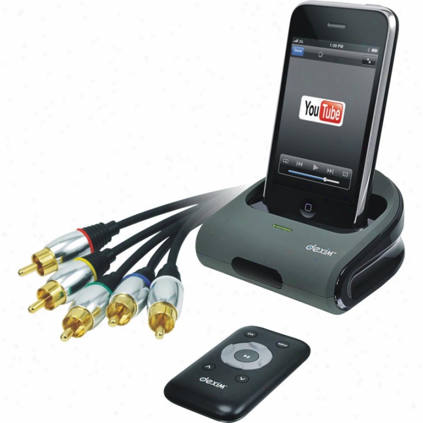 Dexim Dra022 Av Dock Station With Remote Control For Iphone 4 /3gs/3g/touch/ipod