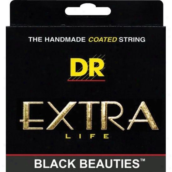 Dr Strings Bkb45 Extra Life Black Beauties Coated Medium Bass Strings