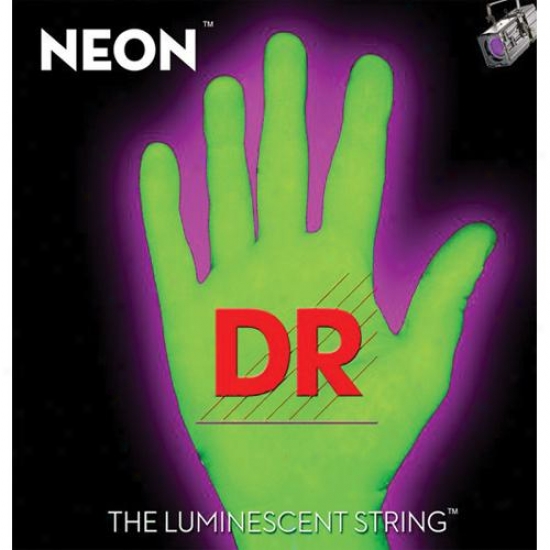 Dr Strings Neon Hidef Green 45-105 Bass Guitar Superstrings With K3 Coating