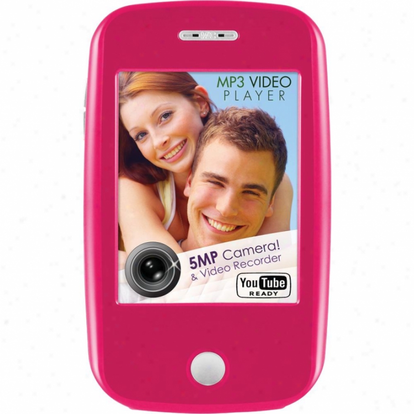 Ematic 8gb Mp3/4 3" Touchscreen 5mp Camera Fm Radio Hot Pink Em608vidhp
