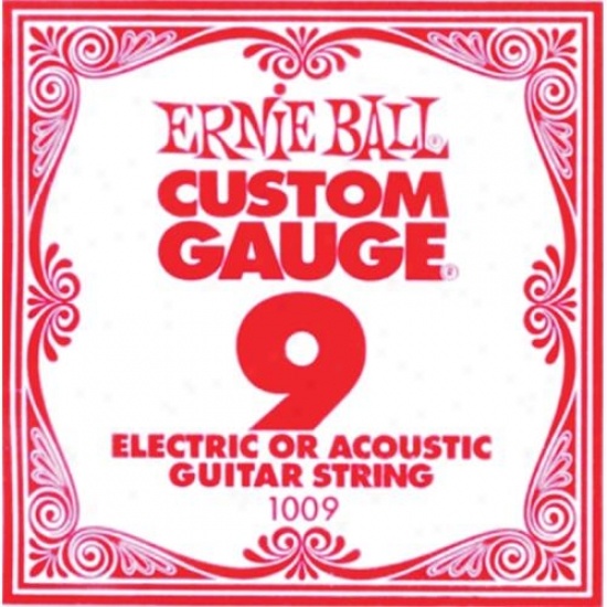 Ernie Ball Eb1009 Single Hardness Acoustic Electric Guitar String - .009 Gauge