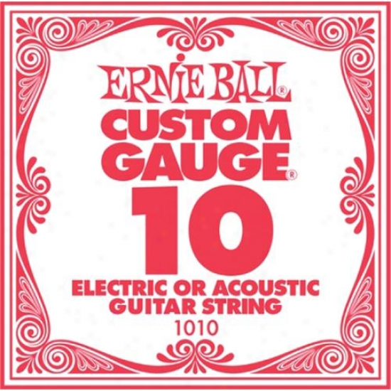 Ernie Ball Eb1010 Single Steel Acpustic And Electric Guitar String - .010 Gauge