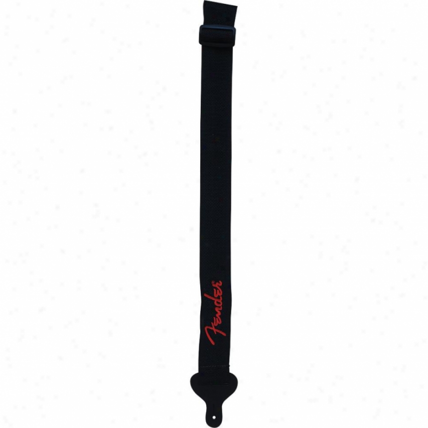 Fender&reg; 099-0662-015 2" Guitar Strap - Blaci With Red Fender&reg; Logo