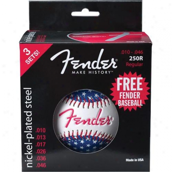 Fender&reg; Baseball & 3-pack Of Guitar Strings Gift Set - 0730250806