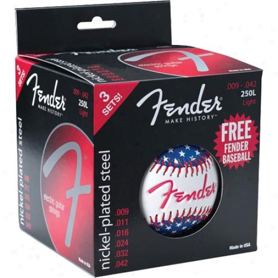 Fender&reg; Baseball & 3-pack Of Guitar Strings Gift Set - 0730250803