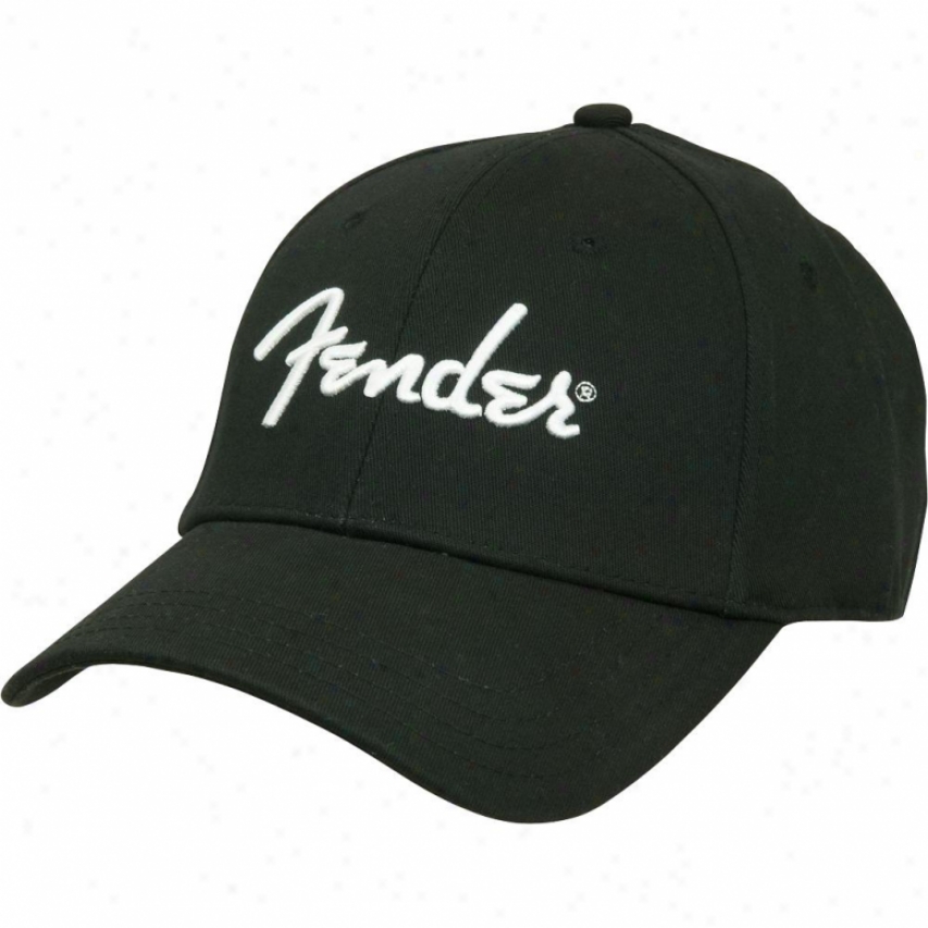 Fender&reg; Logo Stretch Cap - Black - 910-6000-506