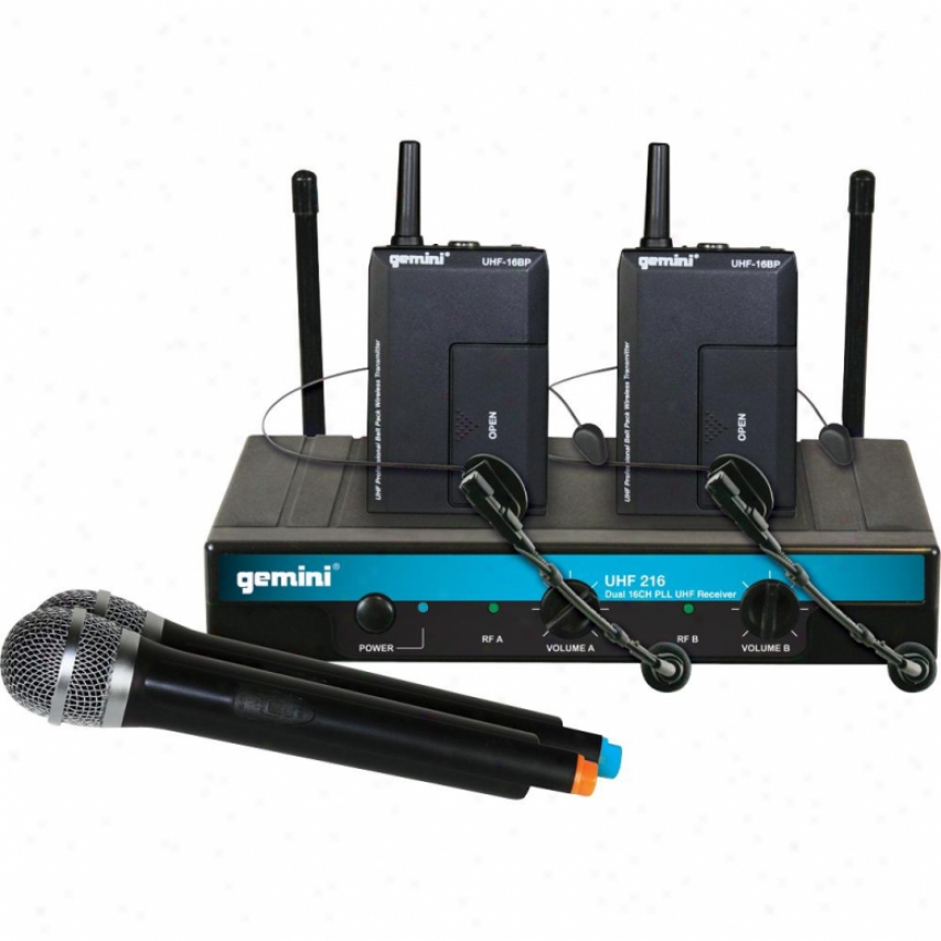 Gemini Uhf-216m 16 Channel Wireless Ujf System