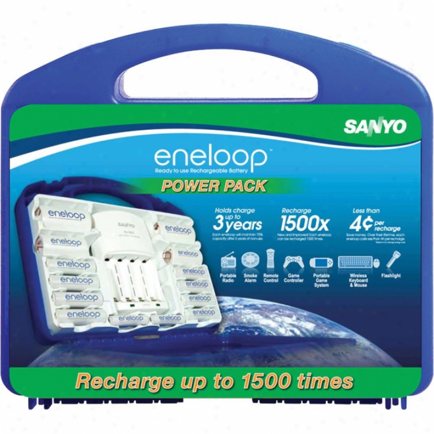 Ge/sanyo Eneloop Starter Kit In Blue Case N10setevp