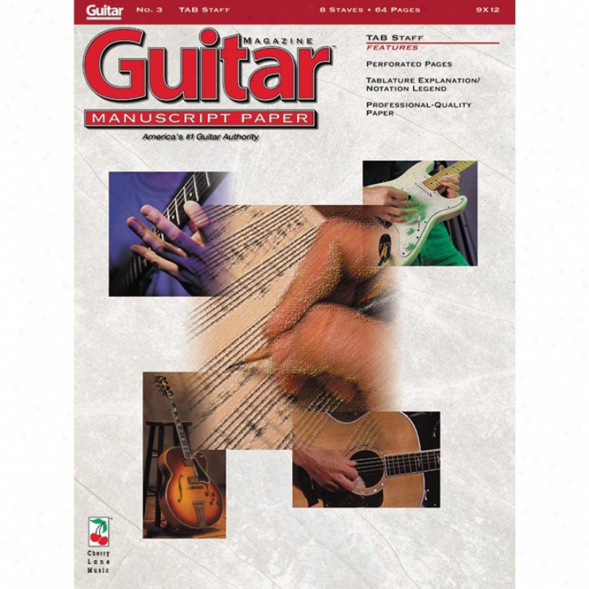 Hal Leonard Guitar Magazine Manuscript Paper #3 Tab Staff - 9 Inch. X 12 Inch.