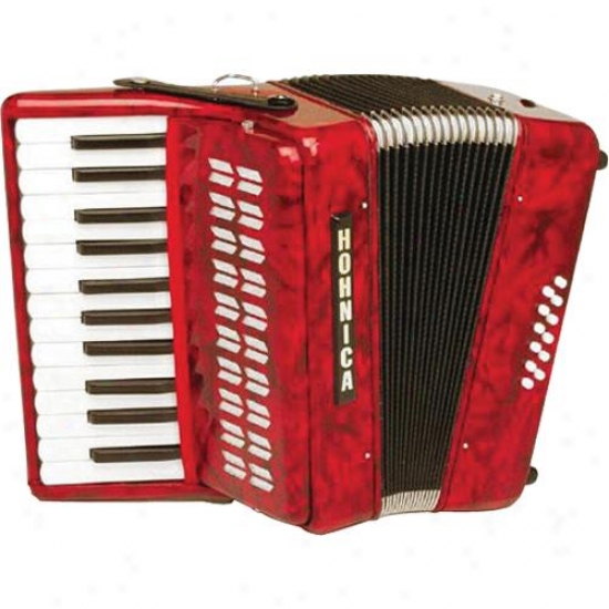 Hohner Harmonica 1302 12 Low Accordion - Red Pearl