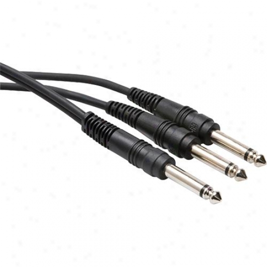 Hosa 5-foot Y-cable 1/4-inch Ts To Dual 1/4-inch Ts - Cyp-105