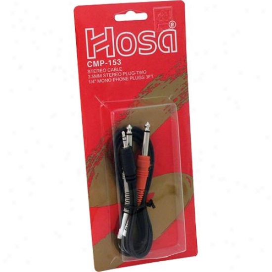 Hosa Cmp-153 Y-cable 1/8-inch (3.5mm) Trs To 1/4-inch Ts/ts - 3 Ft