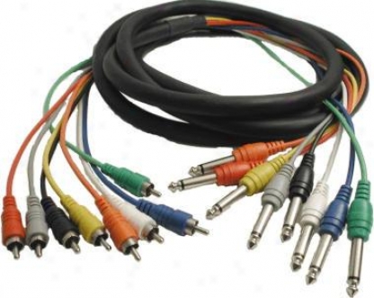 Hosa Cpr803 8 Channel Rca To 1/4 Inch Recording Snake - 3 Meters (9.9ft)