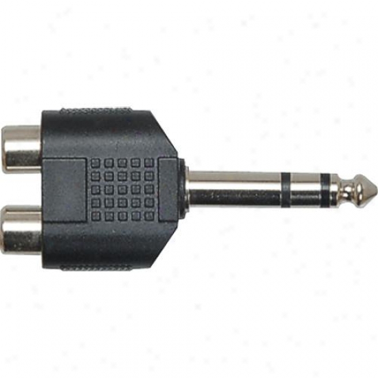 Hpsa Gpr-484 Audio Adaptor Two Rcq Females To Single Stereo 1/4" Male
