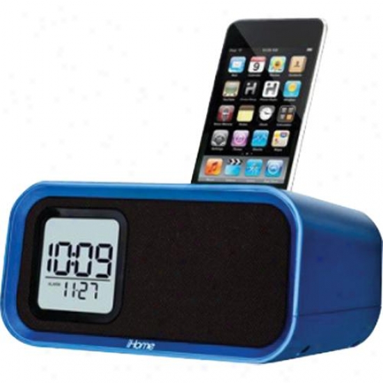 Ihome Ih22 Alarm Clock Speaker Order For Ipod - Blue Trranalucent