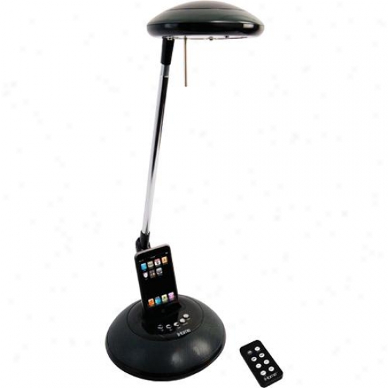 Ihome Ihl31 Black Desk Lamp With Ipod Dock And Speakers