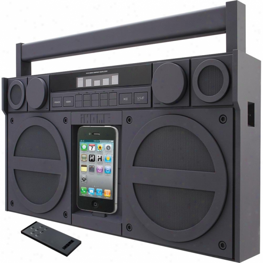 Ihome Ip4g Portable Fm Stereo Boombox For Iphone / Ipod - Black