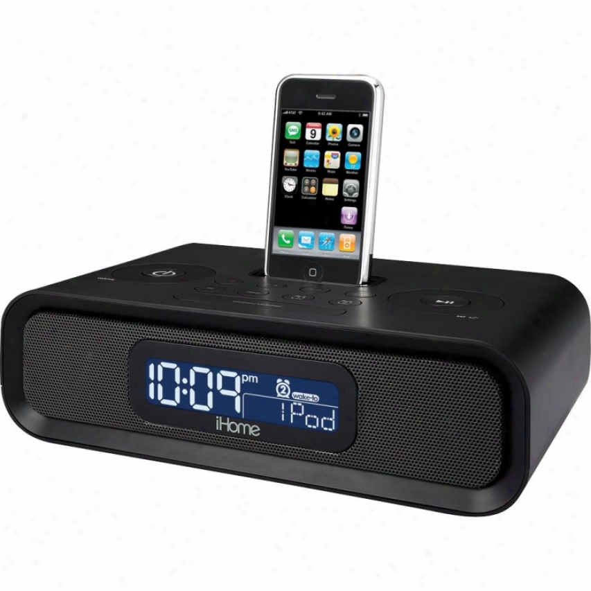 Ihome Ip97 Am/fm Dual Alarum Clock Radio For Iphone And Ipod - Black