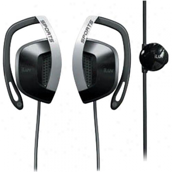 Iluv I303 Sweat Proof In-ear Sports Ear Clips Headphones - Black