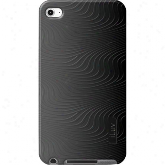 Iluv Icc613 Silicone Case With 3d Pattern Foor Ipod Touch 4g - Black