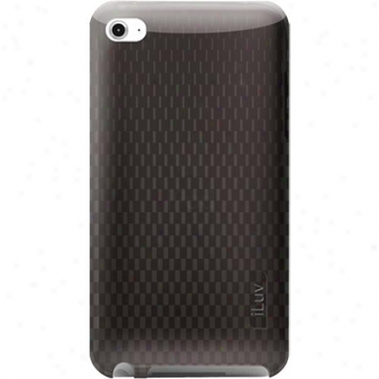 Iluv Icc615 Flexi-clear (tpu) Case W/ Pattern For Ipod Touch 4g - Black