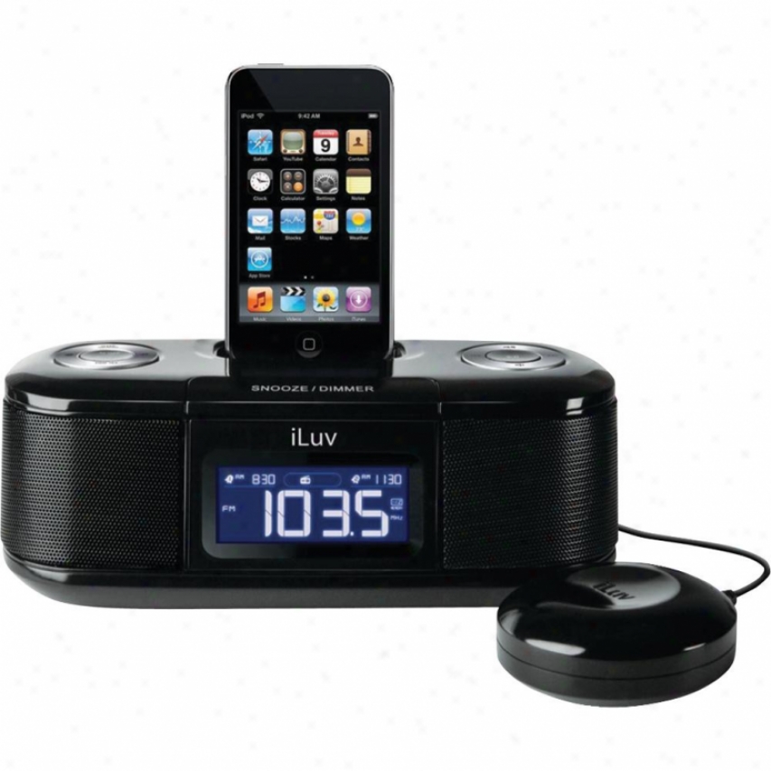 Iluv Imm153 Desktop Alarm Clock With Bed Shaker For Your Ipod - Black