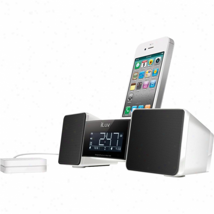 Iluv Vibro Ii Dual Alarm Clock Radio W Bed Shaker Imm155 White