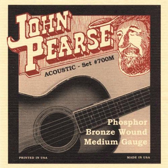 John Pearse Strings 700m Medium Acoustic Guitar Strings