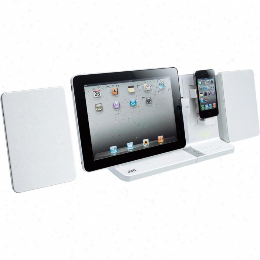 Jvc Ux-vj3 Dual Docking Mini Audio System For Ipad & Iphone - White